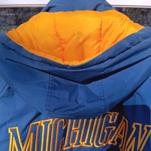 Vtg Fans Gear Michigan Embroidered Down Thick Winter Jacket Men's XL NCAA - Picture 8 of 11